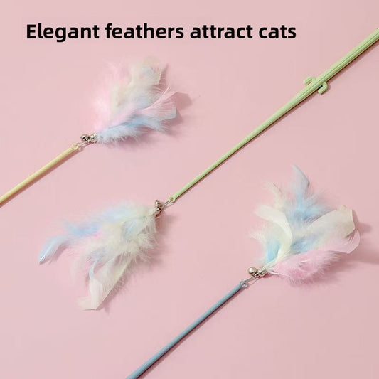 Fairy Stick Colorful Feather Cat Teasing Wand