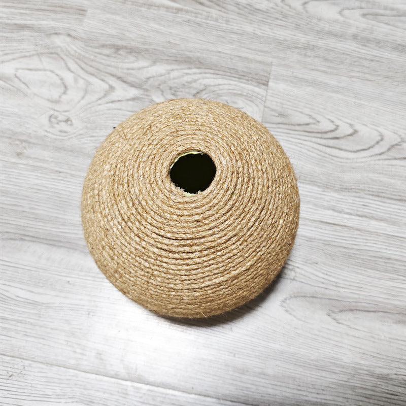 Wooden Cat Scratching Ball with Hemp Rope