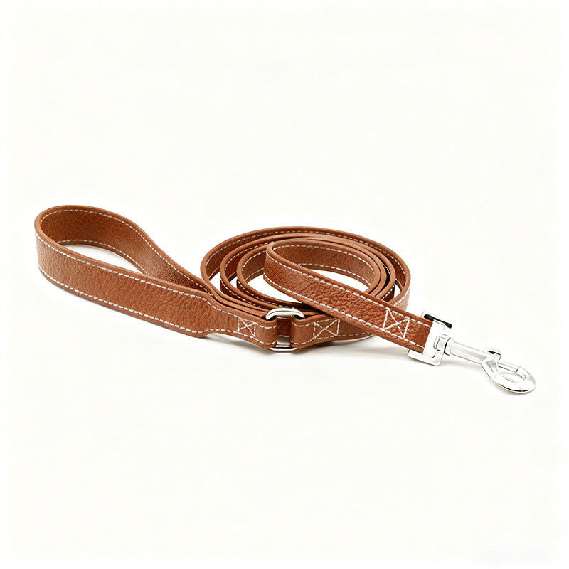 MOQ:200 Leather Dog Collar Leash with Waste Bag