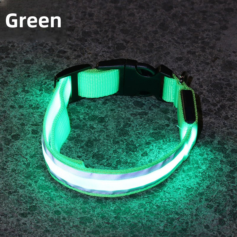 USB Rechargeable LED Reflective Dog Collar for Night Safety