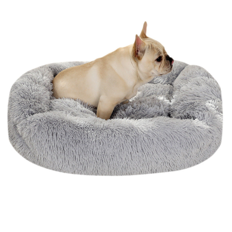 Square plush pet bed