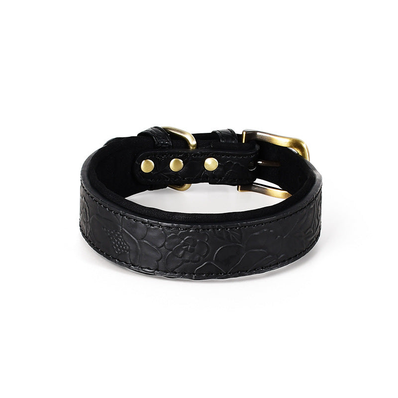 Patterned Leather Dog Collar