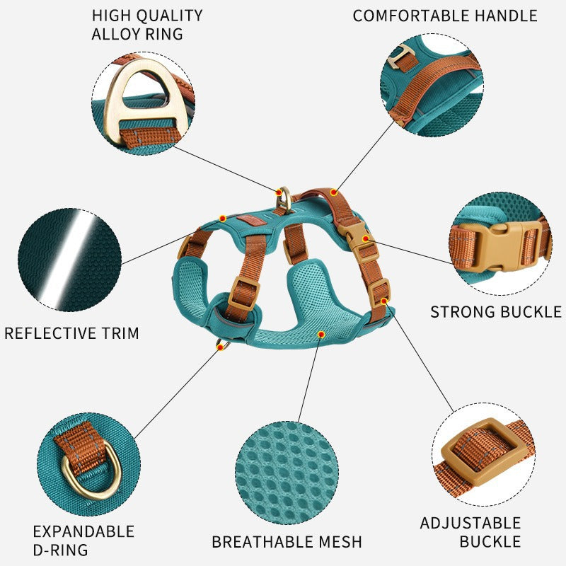 Pet chest and back harness