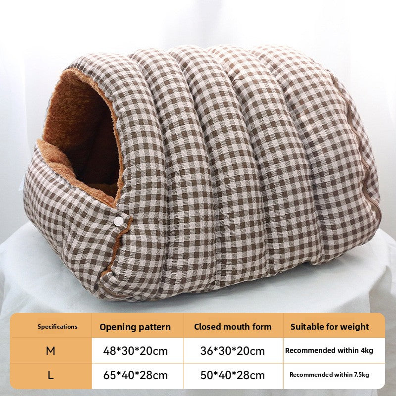 Removable Washable Windproof Cat Dog Bed Enclosed Pet Nest