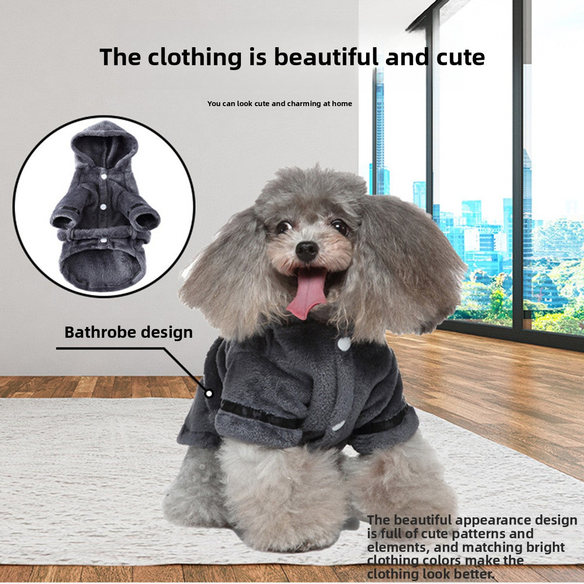 Pet Flannel Nightgown Bathrobe