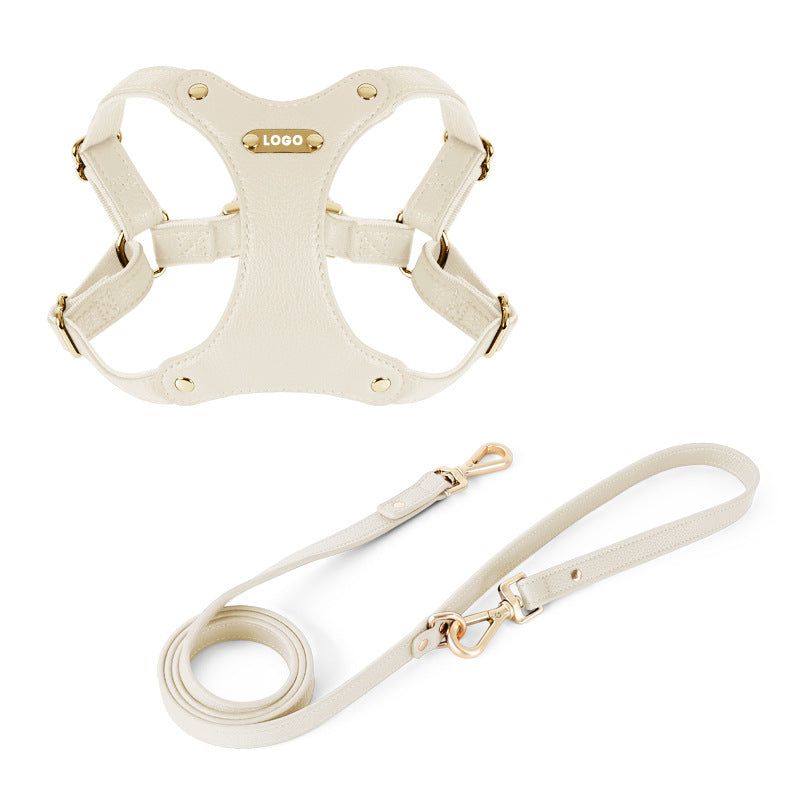 Leather Dog Harness and Leash Set