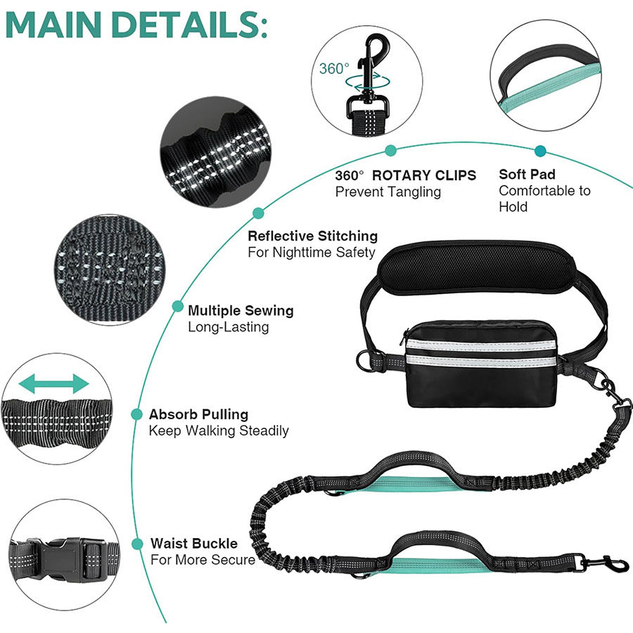 Running traction rope with waist bag