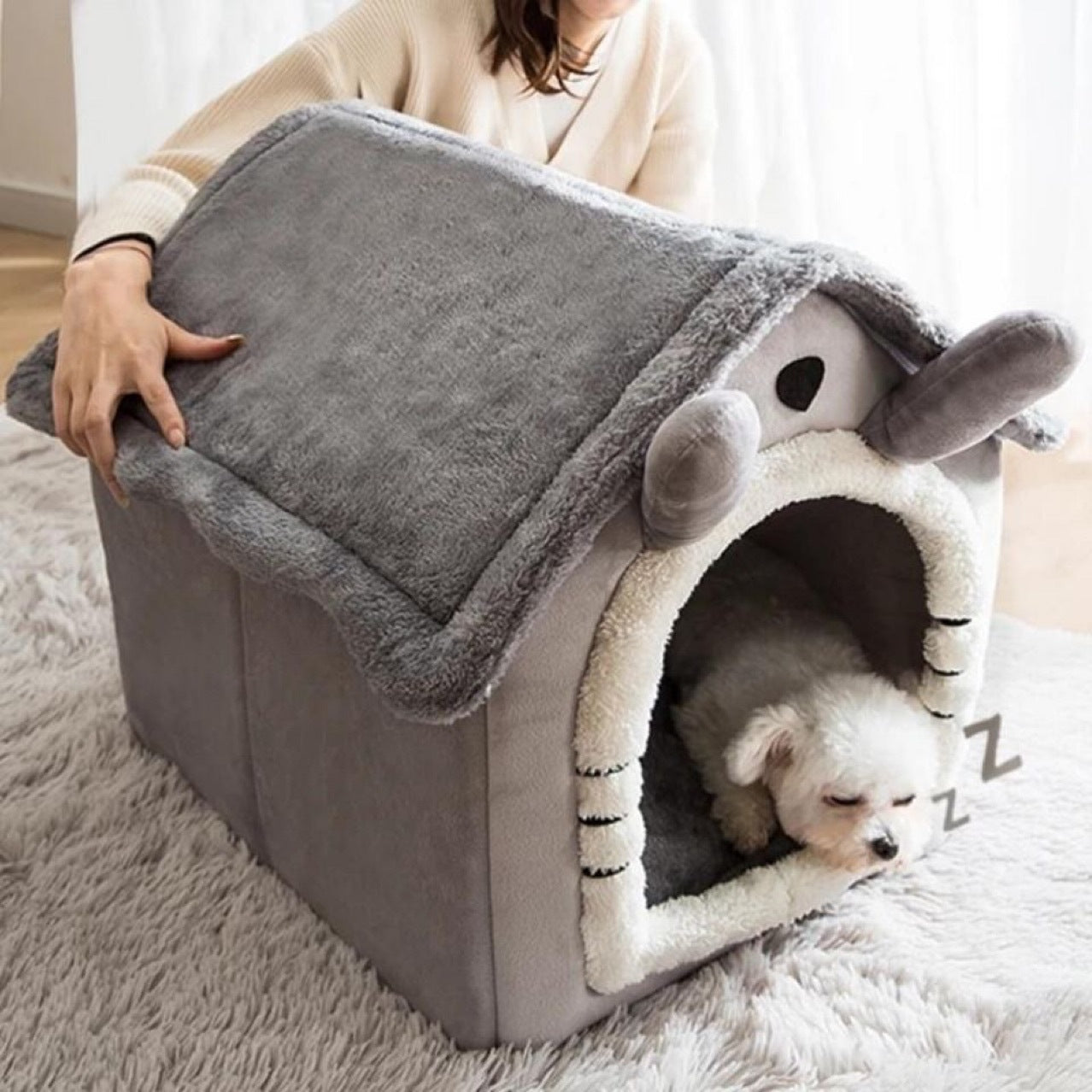 Cat bed house type winter insulation puppy bed cat bed