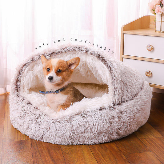 Winter two-in-one super semi-enclosed pet bed