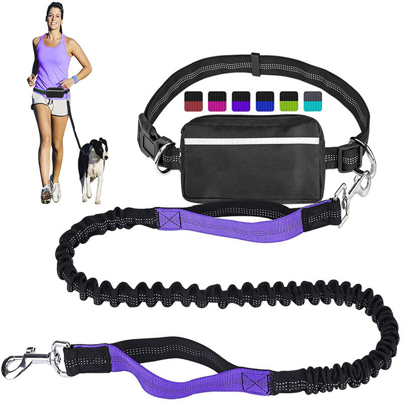 Pet running leash exercise waist bag set