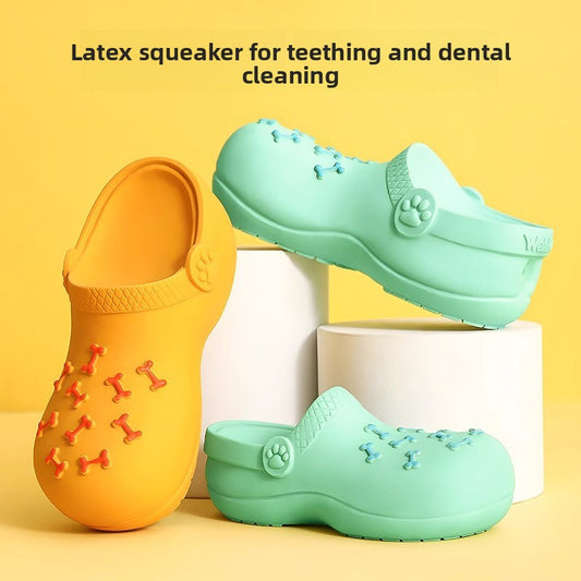 Dog toy squeaky slippers