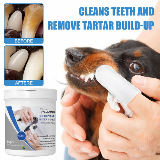 Pet tooth and finger wet wipes