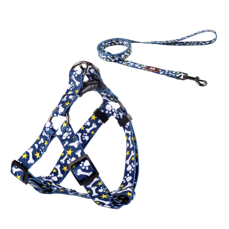 Pet dog collar chest and back leash