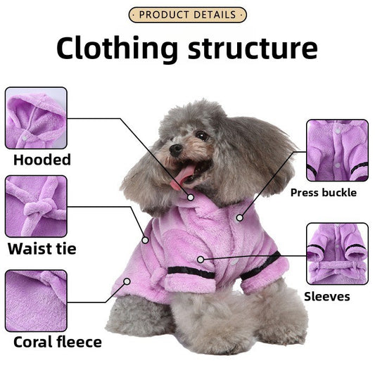 Pet Flannel Nightgown Bathrobe