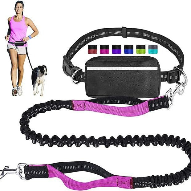 Pet running leash exercise waist bag set