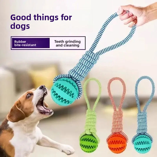 Tug-of-war food leak ball dog toy