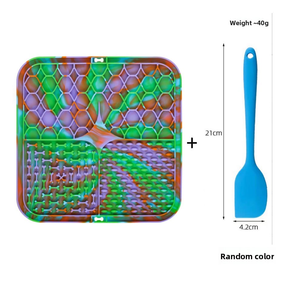 Silicone Pet Licking Mat Slow Feeder with Suction Base ? Anti-Choke Dog/Cat Food Bowl