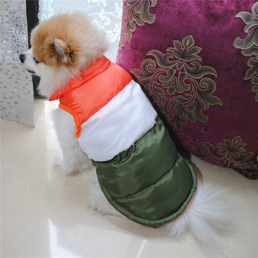 Dog multi-color cotton coat