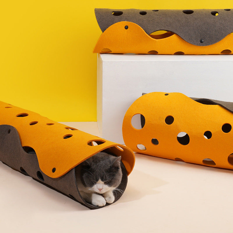 DIY Thickened Felt Cat Nest with Tunnel