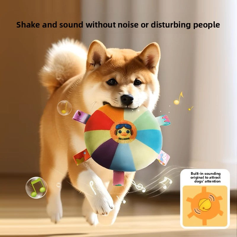 Plush vocal interactive dog frisbee