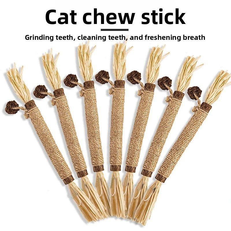 Wooden catnip chew toy for cats