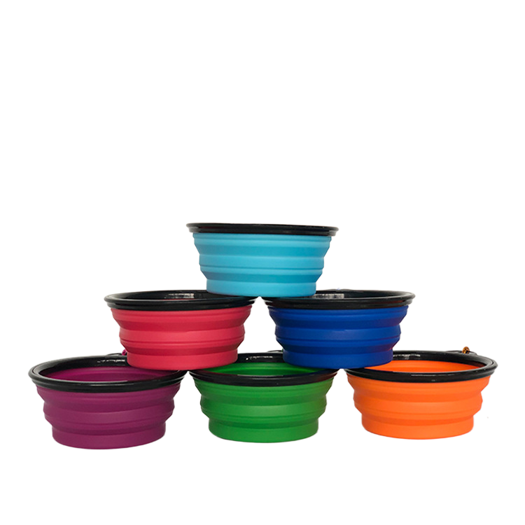 Foldable plastic dog bowl