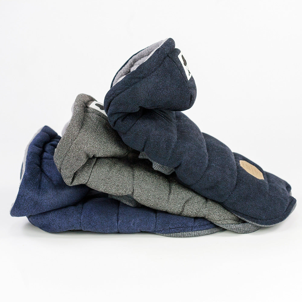 Dog clothing two-layered cotton coat on legs