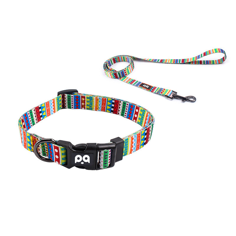 Pet dog collar chest and back leash