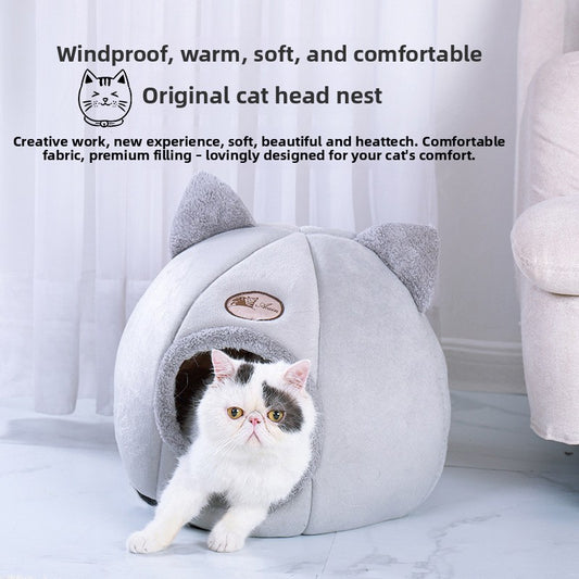 Semi-Closed Warm Pet Nest for Cats and Dogs
