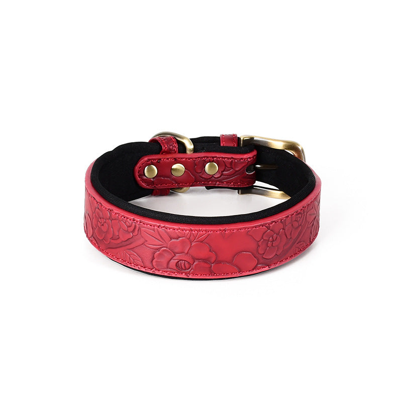 Patterned Leather Dog Collar