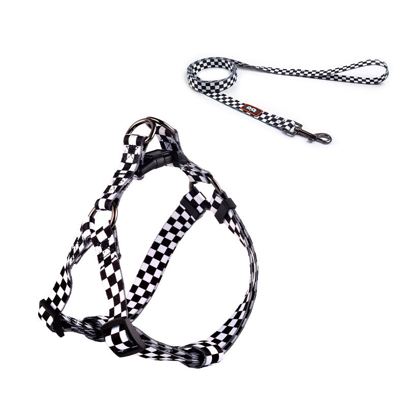 Pet dog collar chest and back leash