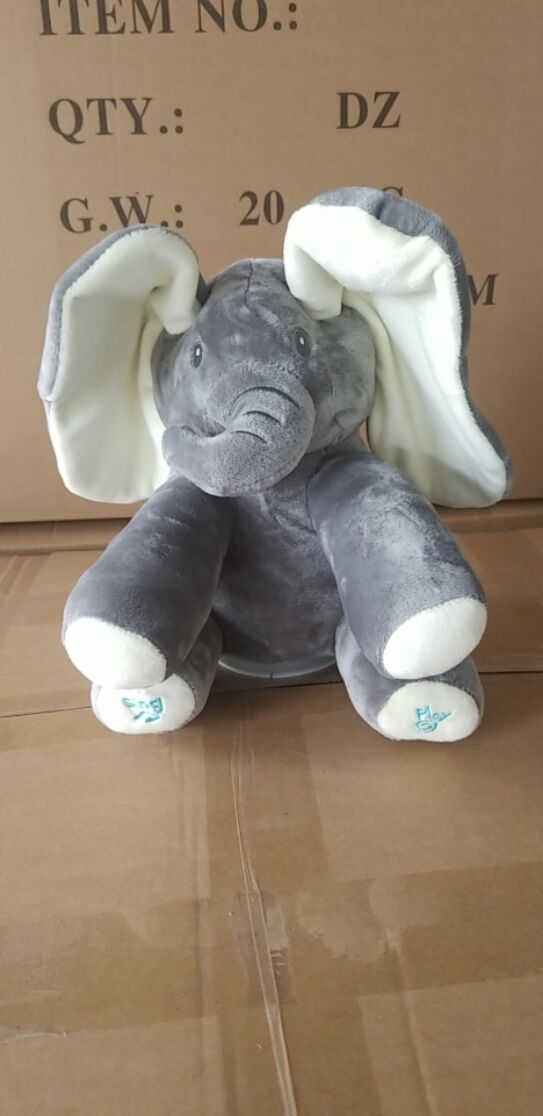 Singing Electric Plush Toy Elephant with Peek-A-Boo Function