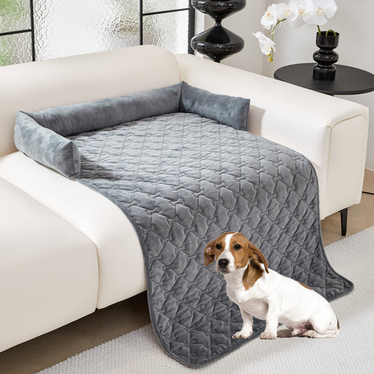 Plush Bone-Shaped Pet Bed with Pillow