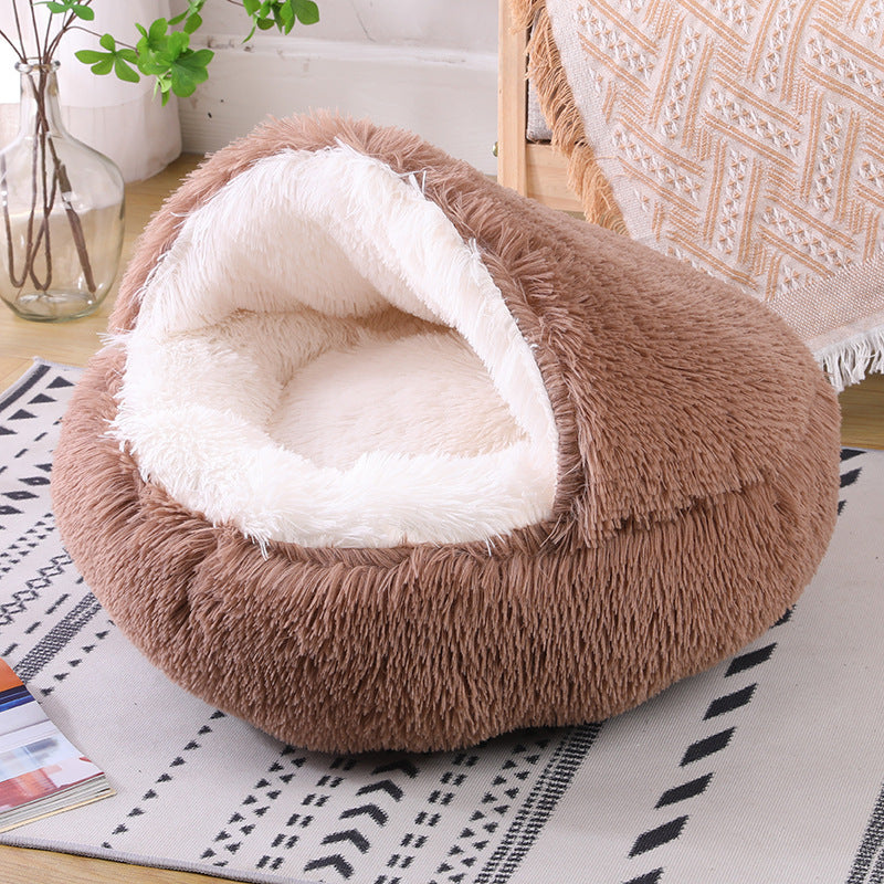 Winter two-in-one super semi-enclosed pet bed