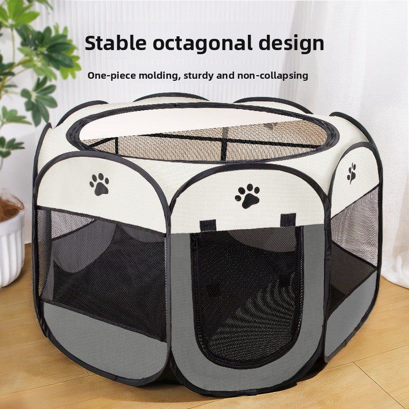 Pet octagonal cage enclosure cat bed