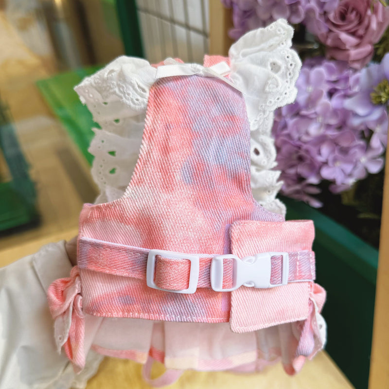 Princess Cotton Pet Dog Dress with Leash for Small Breeds