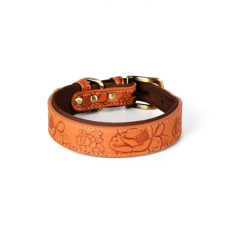 Patterned Leather Dog Collar