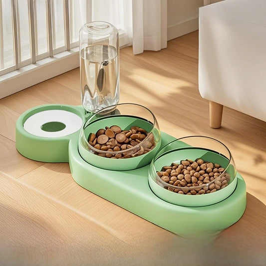 Double Bowl Cat Food and Water Dish