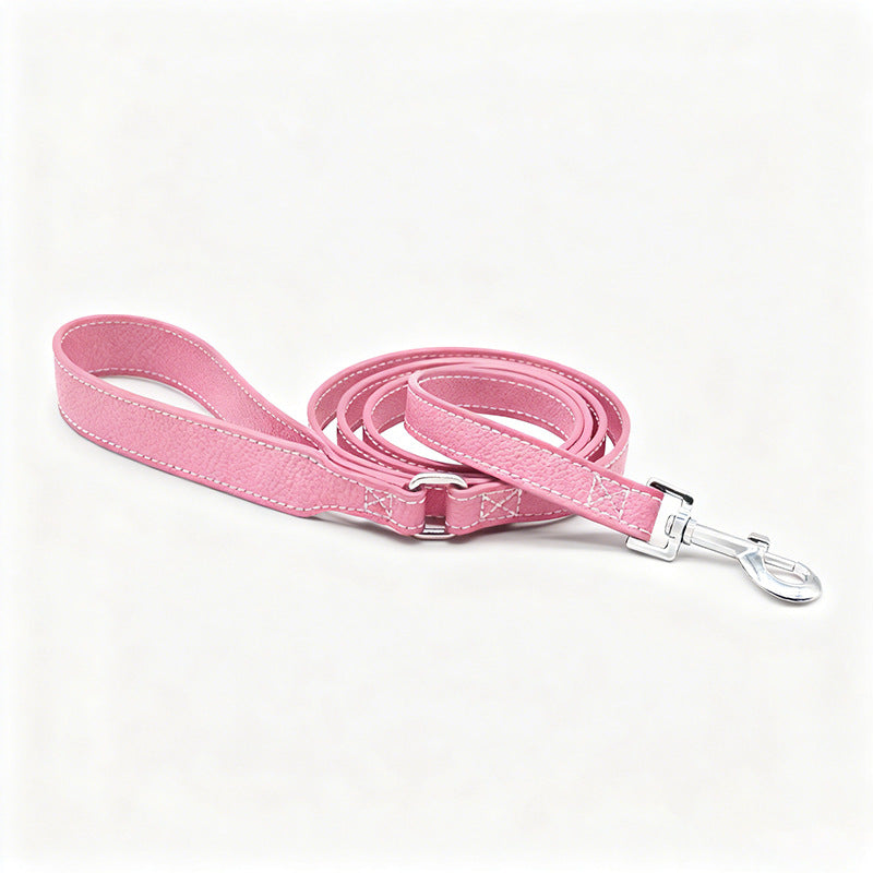 MOQ:200 Leather Dog Collar Leash with Waste Bag