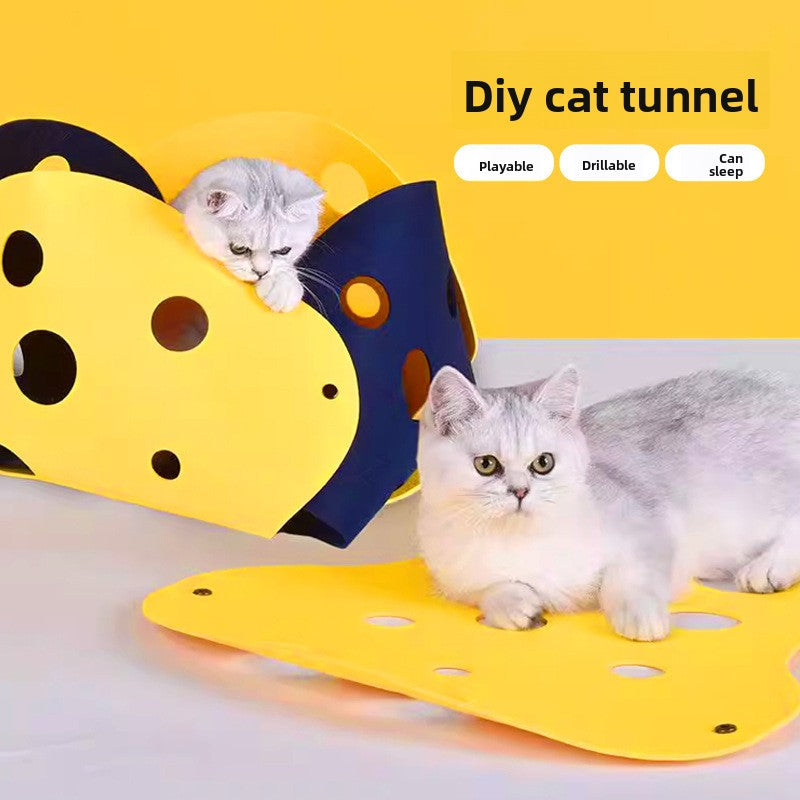 DIY Thickened Felt Cat Nest with Tunnel