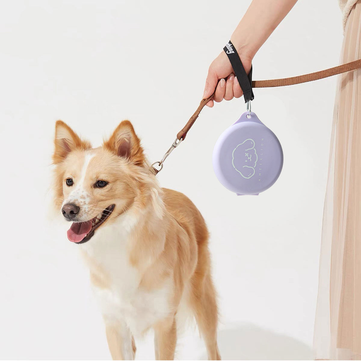 Pet out folding bowl dog outdoor accompanying bowl portable silicone bowl cat drinking food bowl feeding bowl dog basin