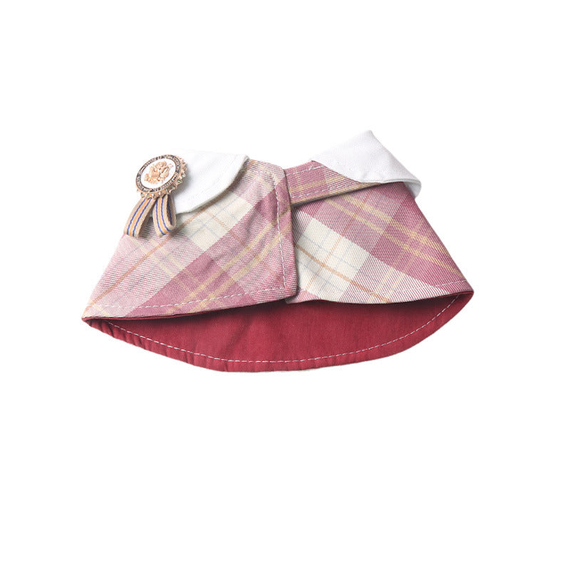 Velcro British checkered pet cape