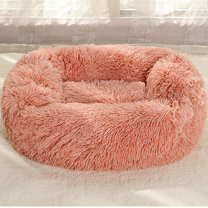 Square plush pet bed
