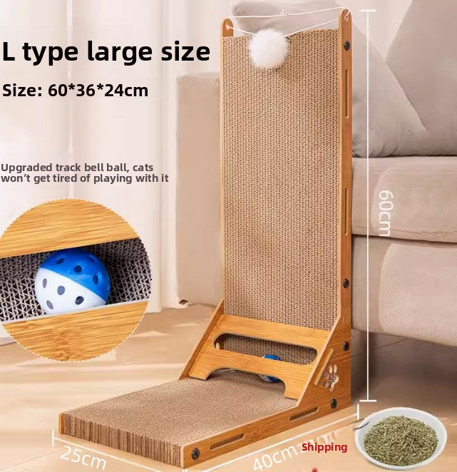L-Shaped Corrugated Cat Scratching Board