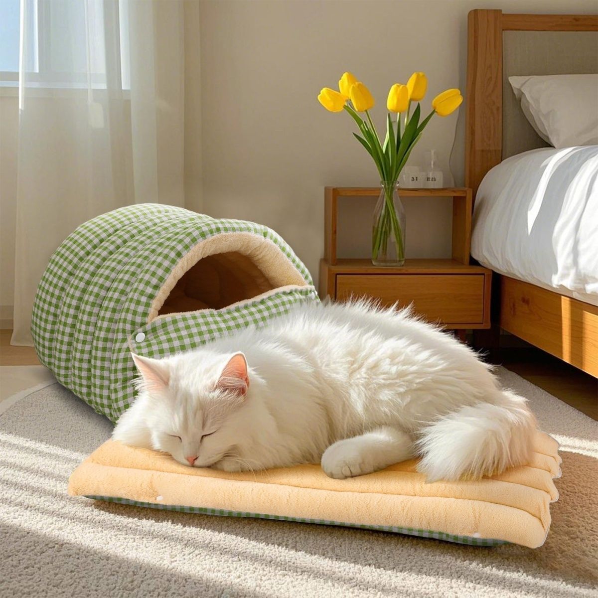 Removable Washable Windproof Cat Dog Bed Enclosed Pet Nest