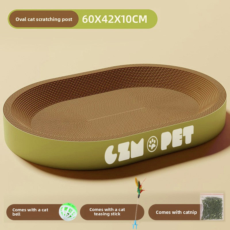 Round Corrugated Cat Scratch Board with Nest and Toys