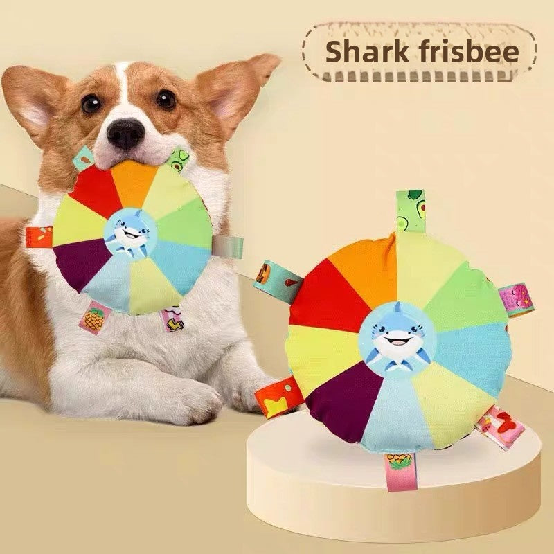 Plush vocal interactive dog frisbee