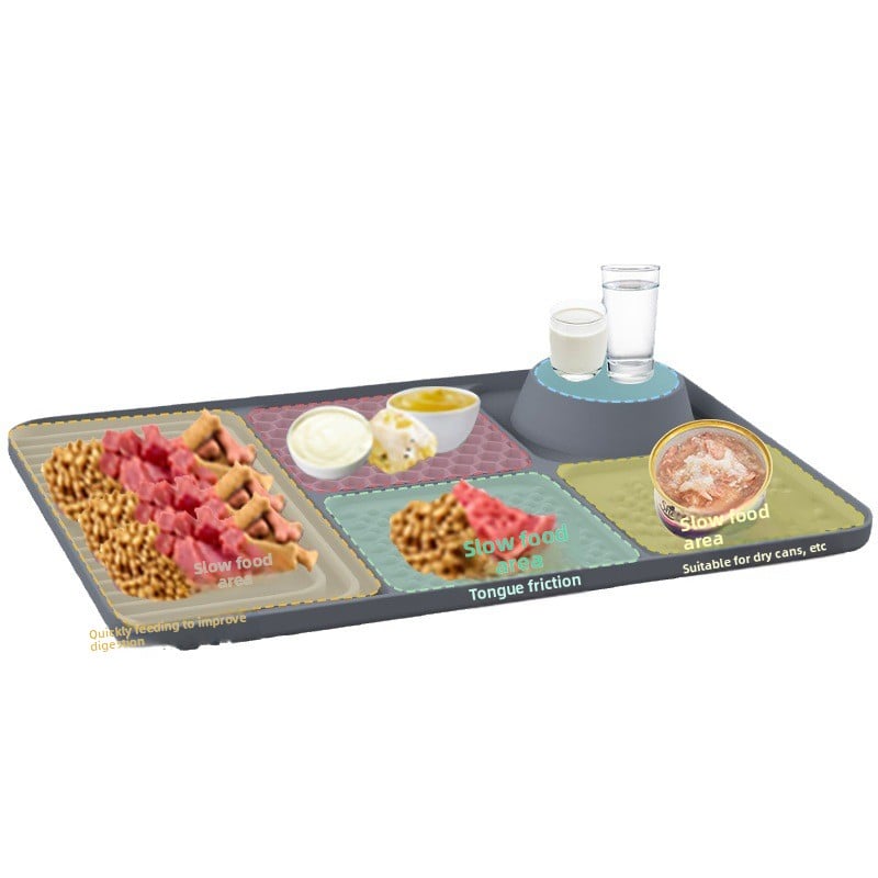Silicone Pet Lick Placemat Slow Food Mat Pet Tray with Suction Cup Non-slip Cat and Dog Feeding Mat Anti-overflow Anti-choking Mat