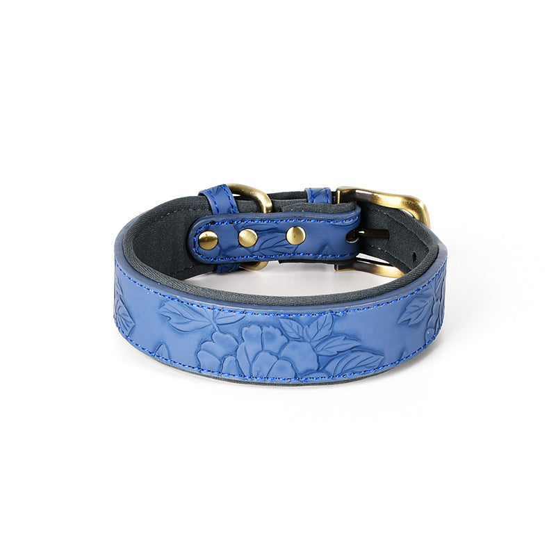 Patterned Leather Dog Collar