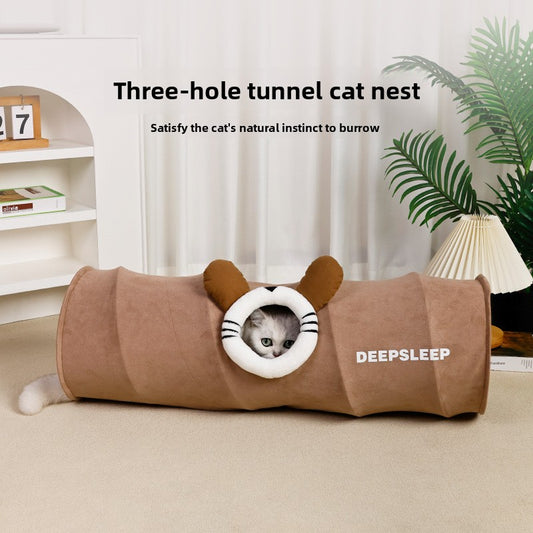 Cat Rolling Cage Toy Peek-a-Boo Tunnel